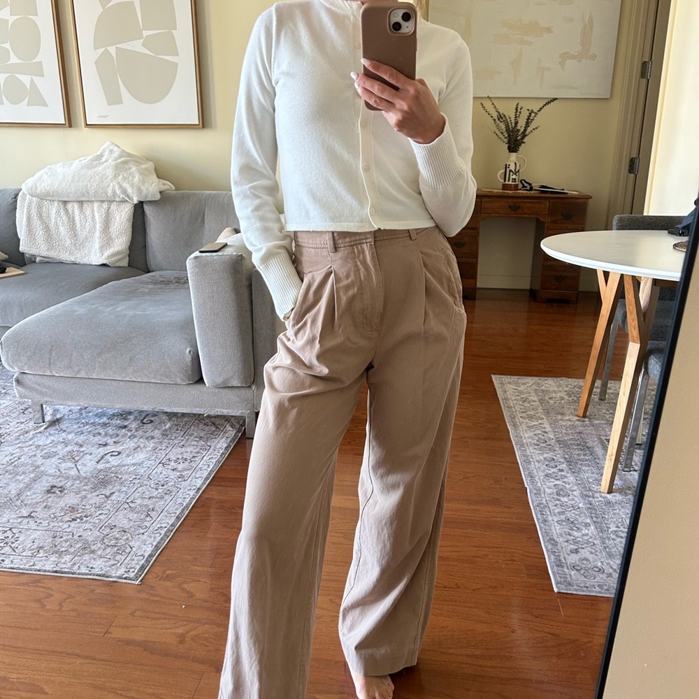 Everlane Women's Wide Leg Tan Pants